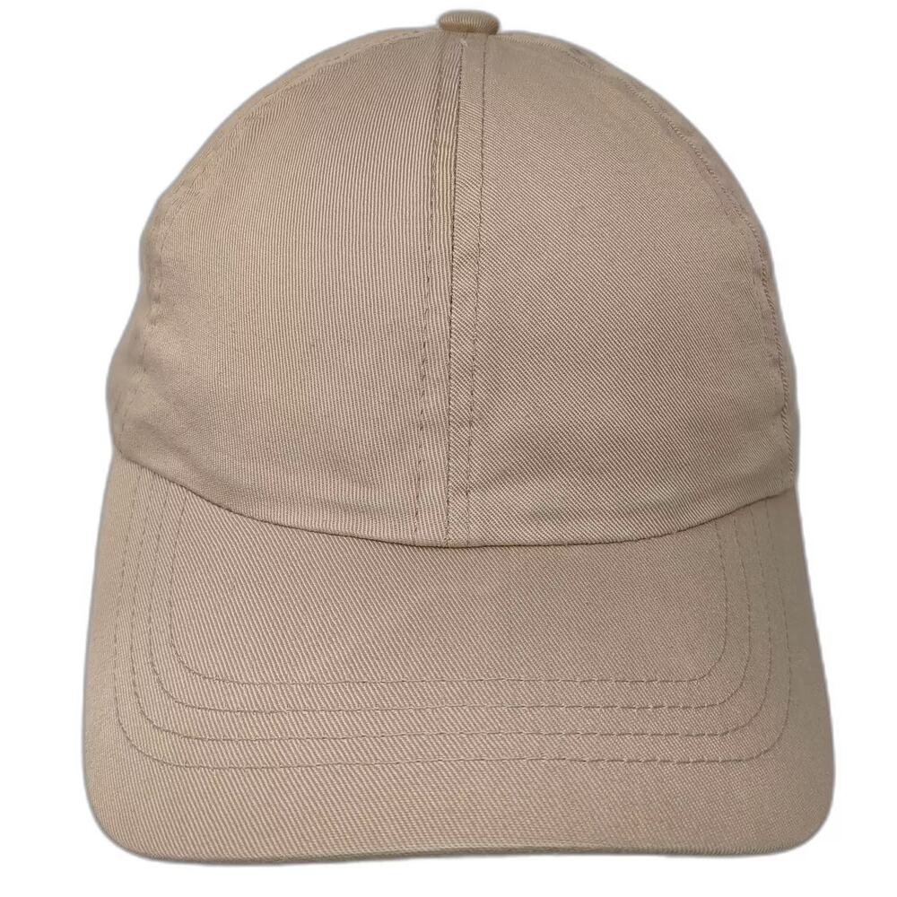 NorthCrest Baseball Cap Beige Slideback Hat OS Adjustable 100% Cotton Plain